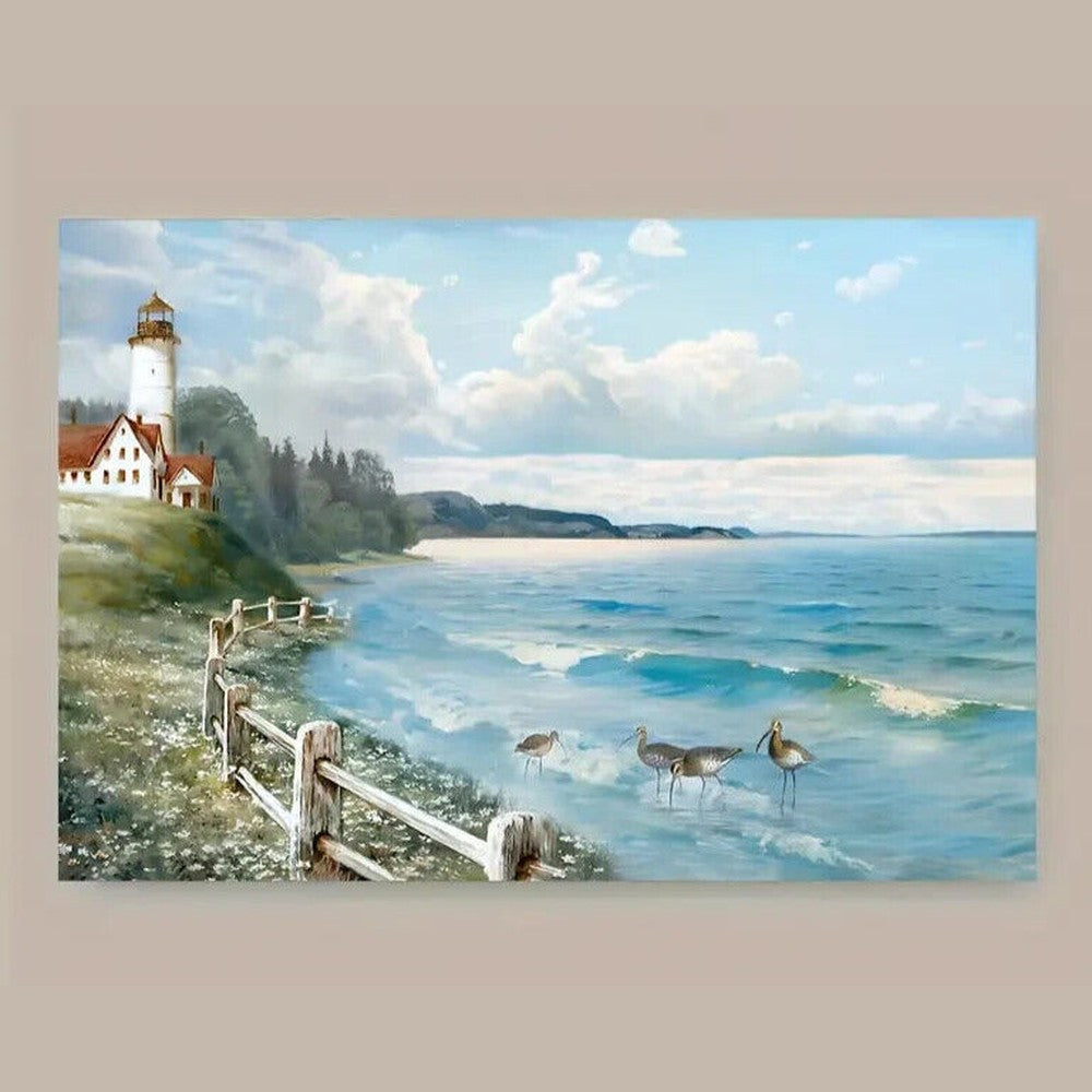 Beautiful Lighthouse Seascape Framed 11.8" x 15.7" Wall Art NEW! Home & Garden:Home Décor:Posters & Prints Style Your Walls